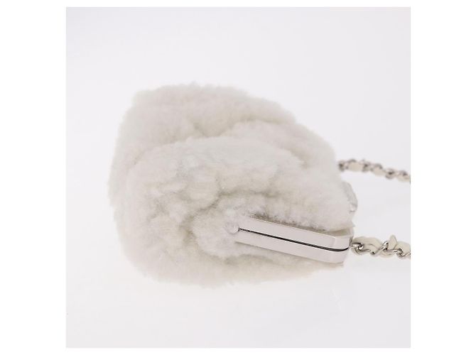 CHANEL Matelasse Chain Shoulder Bag Bore White Silver CC Auth 187487SAM Argento Bianco - vista 3