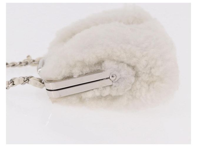 CHANEL Matelasse Chain Shoulder Bag Bore White Silver CC Auth 187487SAM Argento Bianco - vista 4