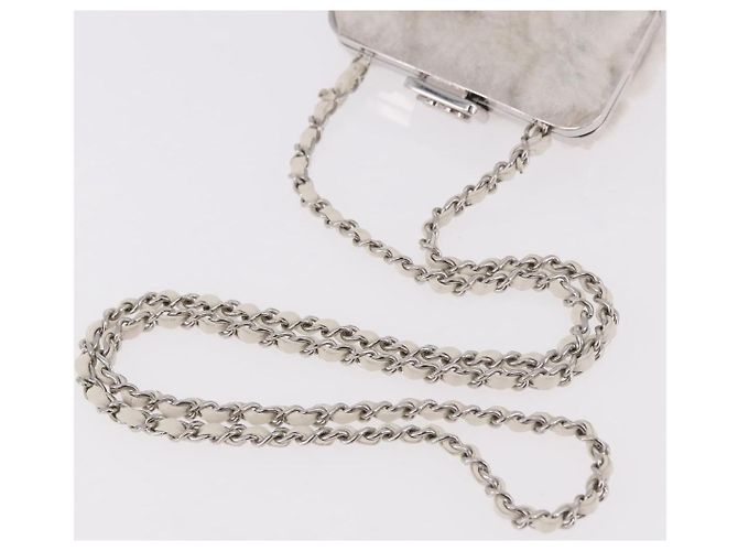CHANEL Matelasse Chain Shoulder Bag Bore White Silver CC Auth 187487SAM Argento Bianco - vista 7
