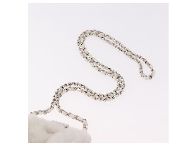 CHANEL Matelasse Chain Shoulder Bag Bore White Silver CC Auth 187487SAM Argento Bianco - vista 8