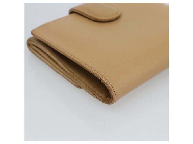 Cartera Bifold CHANEL en Piel Caviar Beige Oro CC Auth 187885 Dorado - vista 17