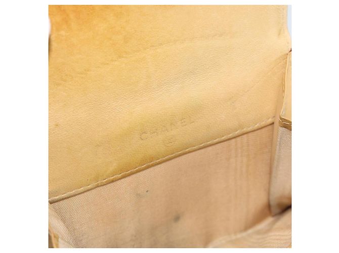 Cartera Bifold CHANEL en Piel Caviar Beige Oro CC Auth 187885 Dorado - vista 7