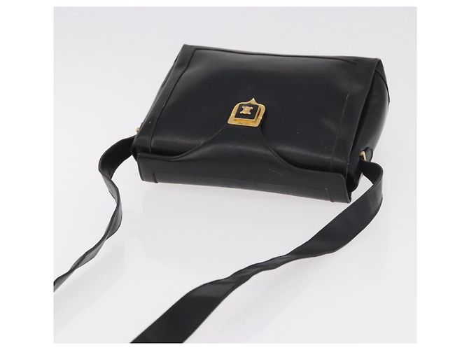 Céline CELINE Schultertasche aus Leder Schwarz Gold Auth 187456 Golden - Ansicht 6