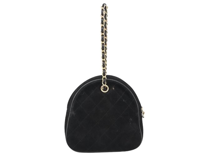 CHANEL Matelasse Chain Hand Bag Suede Black Gold CC Auth BA13591 Nero D'oro - vista 2