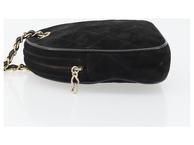 CHANEL Matelasse Chain Hand Bag Suede Black Gold CC Auth BA13591 Nero D'oro - vista 4