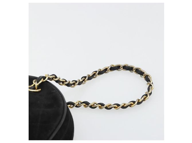 CHANEL Matelasse Chain Hand Bag Suede Black Gold CC Auth BA13591 Nero D'oro - vista 8