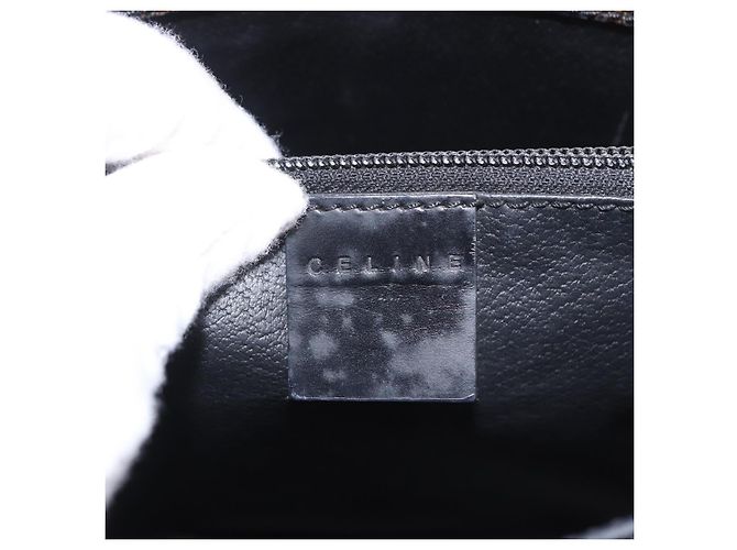 Céline Borsa Tote CELINE Macadam Canvas PVC Pelle Nera Oro Auth ka4867A Nero D'oro - vista 10