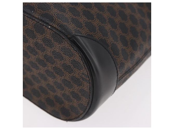Céline Borsa Tote CELINE Macadam Canvas PVC Pelle Nera Oro Auth ka4867A Nero D'oro - vista 14