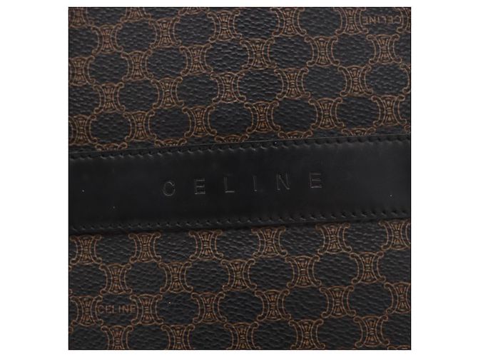 Céline Borsa Tote CELINE Macadam Canvas PVC Pelle Nera Oro Auth ka4867A Nero D'oro - vista 17