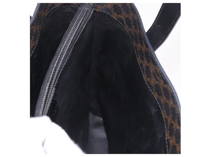 Céline Borsa Tote CELINE Macadam Canvas PVC Pelle Nera Oro Auth ka4867A Nero D'oro - vista 21