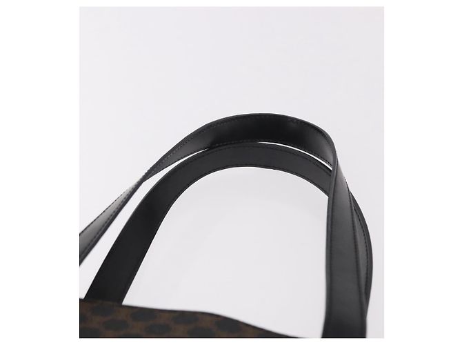 Céline Borsa Tote CELINE Macadam Canvas PVC Pelle Nera Oro Auth ka4867A Nero D'oro - vista 8