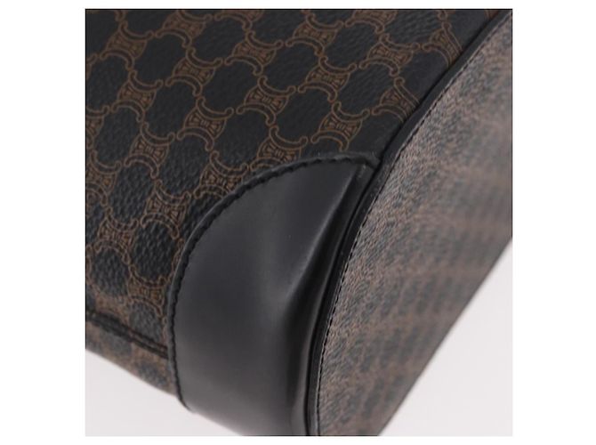 Céline Borsa Tote CELINE Macadam Canvas PVC Pelle Nera Oro Auth ka4867A Nero D'oro - vista 9