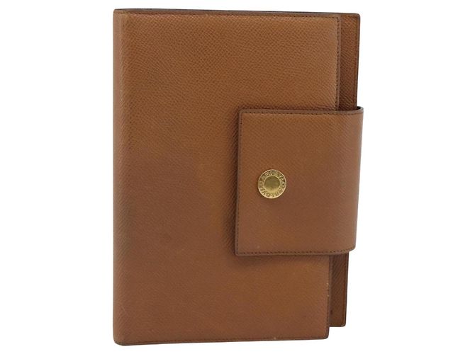 Bulgari Copertina per agenda BVLGARI in pelle marrone e oro Auth 184414 D'oro - vista 13