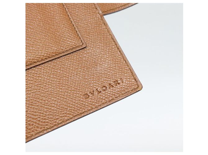 Bulgari Copertina per agenda BVLGARI in pelle marrone e oro Auth 184414 D'oro - vista 17