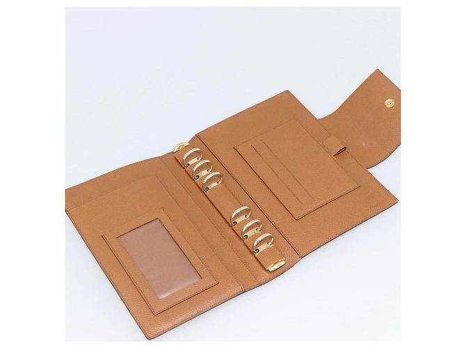 Bulgari Copertina per agenda BVLGARI in pelle marrone e oro Auth 184414 D'oro - vista 8