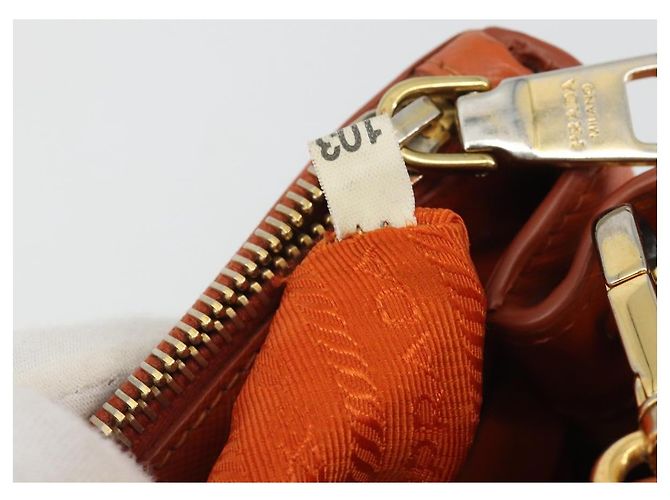 Borsa PRADA Galleria in pelle Safiano 2way Orange Auth 186384V Arancione - vista 12