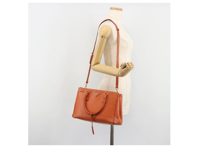 Borsa PRADA Galleria in pelle Safiano 2way Orange Auth 186384V Arancione - vista 26