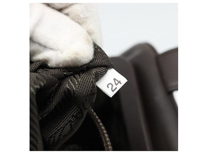Bolso PRADA de cuero marrón oscuro plata fm5374 - vista 12
