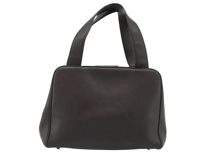 Bolso PRADA de cuero marrón oscuro plata fm5374 - vista 13