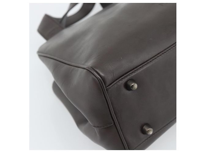 Bolso PRADA de cuero marrón oscuro plata fm5374 - vista 14