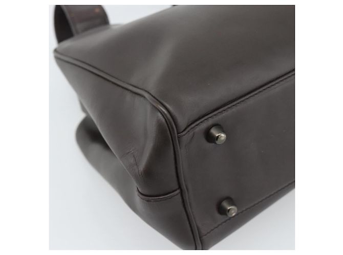 Bolso PRADA de cuero marrón oscuro plata fm5374 - vista 16