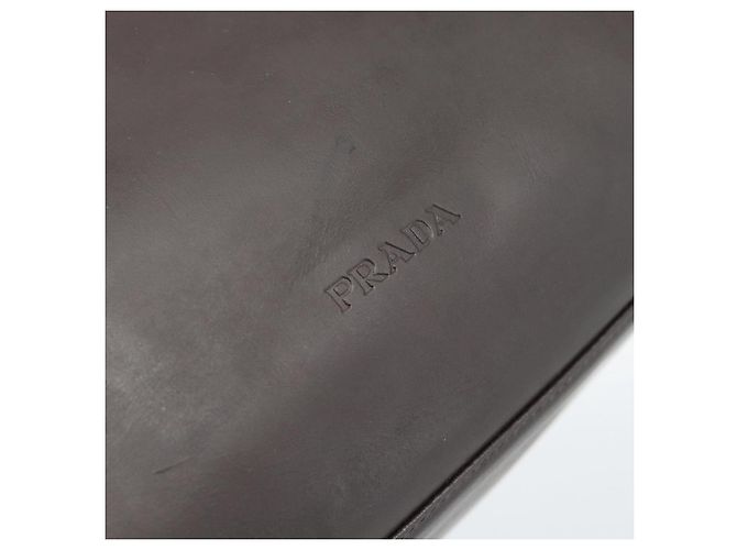 Bolso PRADA de cuero marrón oscuro plata fm5374 - vista 17