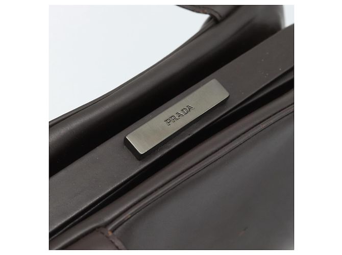 Bolso PRADA de cuero marrón oscuro plata fm5374 - vista 18