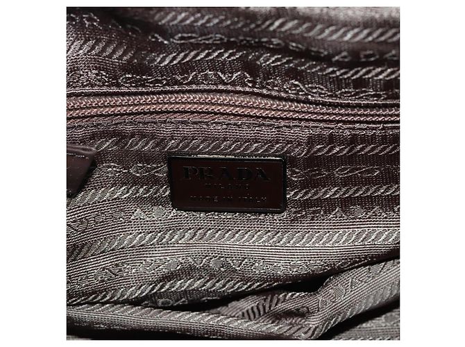 Bolso PRADA de cuero marrón oscuro plata fm5374 - vista 19