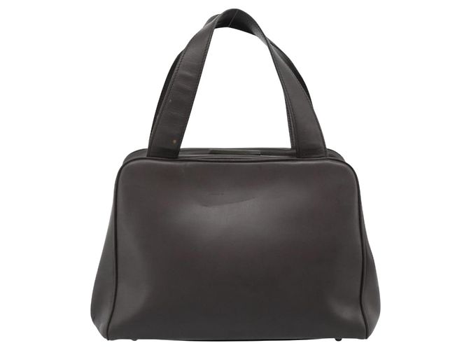 Bolso PRADA de cuero marrón oscuro plata fm5374 - vista 2