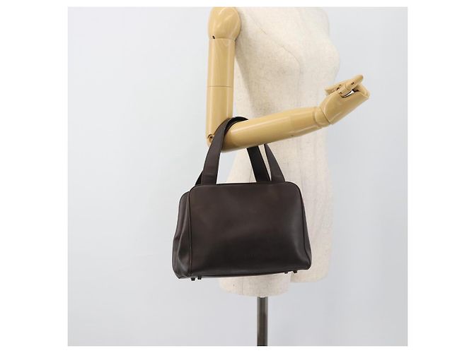 Bolso PRADA de cuero marrón oscuro plata fm5374 - vista 24