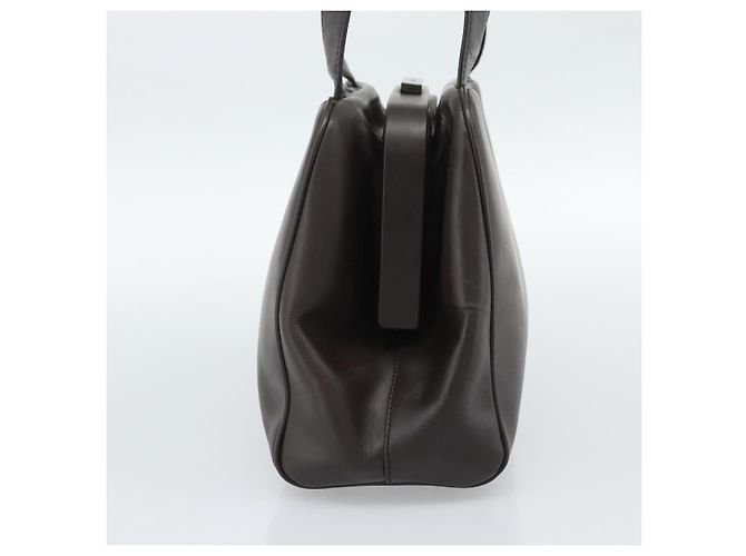 Bolso PRADA de cuero marrón oscuro plata fm5374 - vista 3