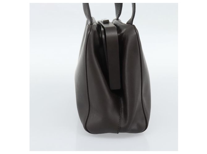 Bolso PRADA de cuero marrón oscuro plata fm5374 - vista 4