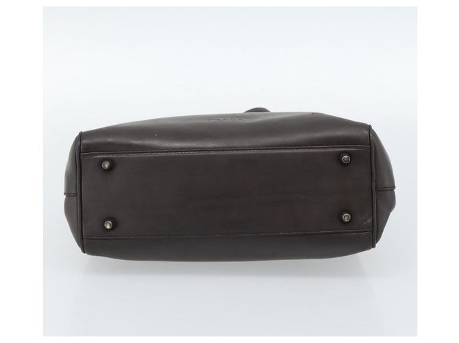 Bolso PRADA de cuero marrón oscuro plata fm5374 - vista 5