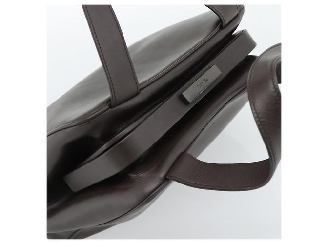 Bolso PRADA de cuero marrón oscuro plata fm5374 - vista 6