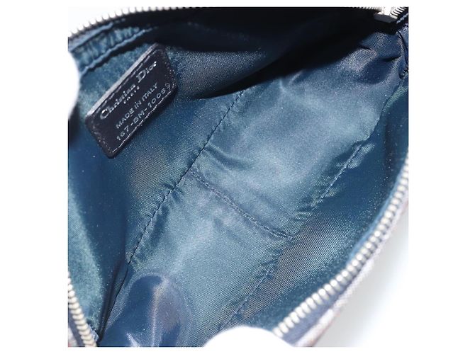 Pochette da viaggio Christian Dior Trotter Canvas Nero Argento Auth 186406 - vista 10