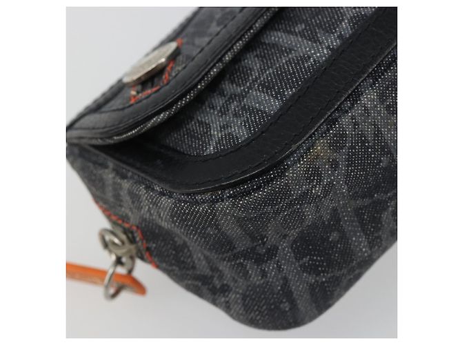 Pochette da viaggio Christian Dior Trotter Canvas Nero Argento Auth 186406 - vista 14