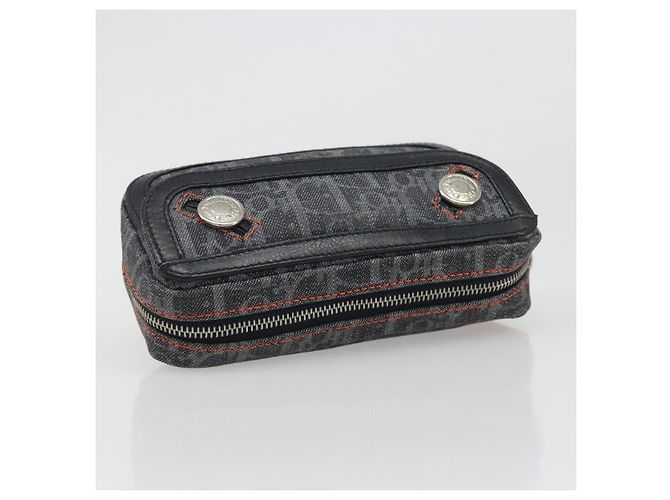 Pochette da viaggio Christian Dior Trotter Canvas Nero Argento Auth 186406 - vista 5