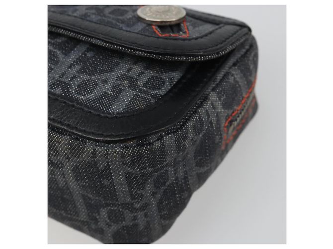 Pochette da viaggio Christian Dior Trotter Canvas Nero Argento Auth 186406 - vista 7