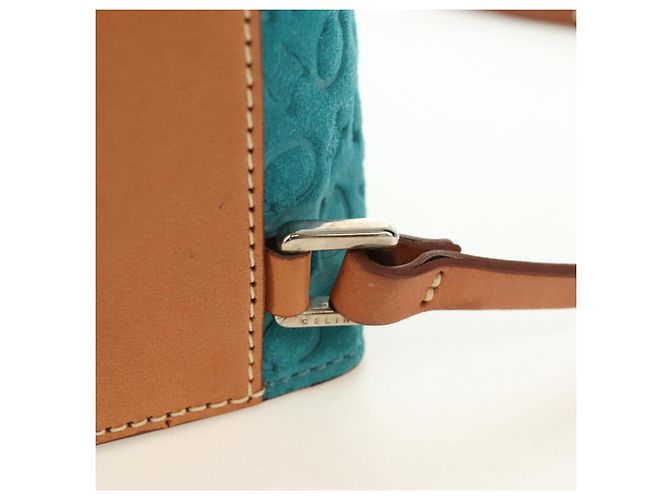 Céline Zaino CELINE C Macadam Canvas Silver Turquoise Blue Auth 186708V Argento Turchese - vista 16