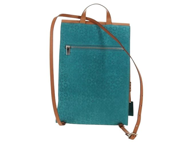 Céline Zaino CELINE C Macadam Canvas Silver Turquoise Blue Auth 186708V Argento Turchese - vista 2