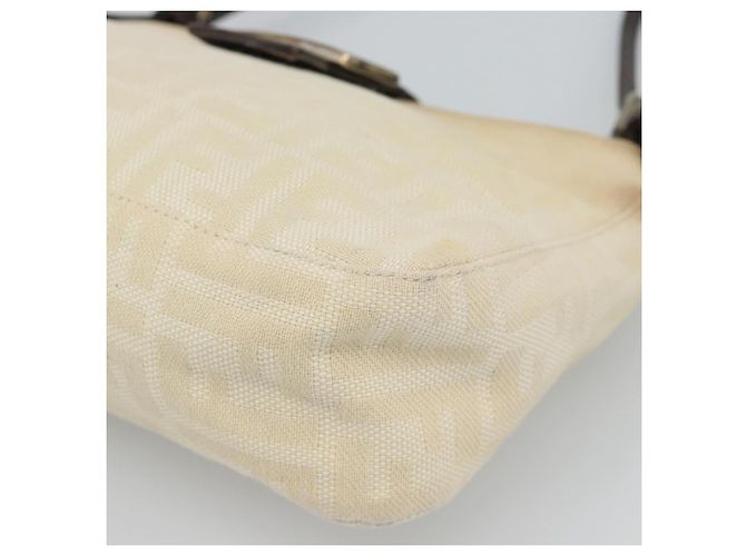 FENDI Zucca Canvas Mamma Baguette Shoulder Bag Beige Silver Auth 186380 Argento - vista 14
