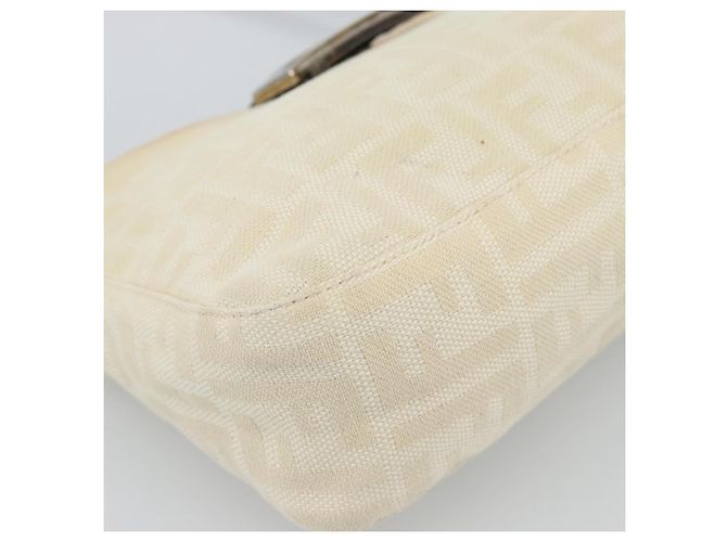 FENDI Zucca Canvas Mamma Baguette Shoulder Bag Beige Silver Auth 186380 Argento - vista 15