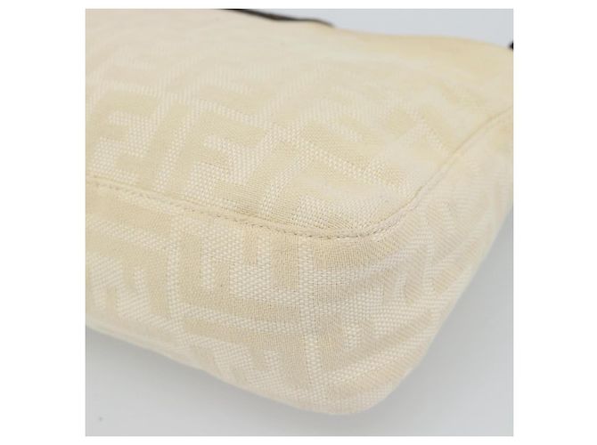 FENDI Zucca Canvas Mamma Baguette Shoulder Bag Beige Silver Auth 186380 Argento - vista 16
