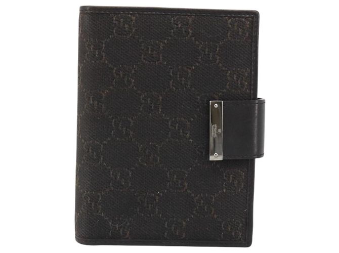 Cubierta de Agenda GUCCI GG Canvas Marrón Plata Auth mr2627A Castaño - vista 13