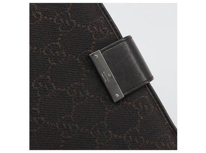 Cubierta de Agenda GUCCI GG Canvas Marrón Plata Auth mr2627A Castaño - vista 17