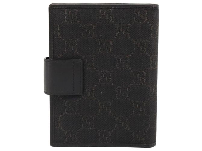 Cubierta de Agenda GUCCI GG Canvas Marrón Plata Auth mr2627A Castaño - vista 2