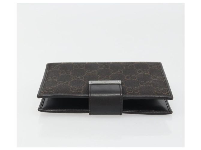 Cubierta de Agenda GUCCI GG Canvas Marrón Plata Auth mr2627A Castaño - vista 3
