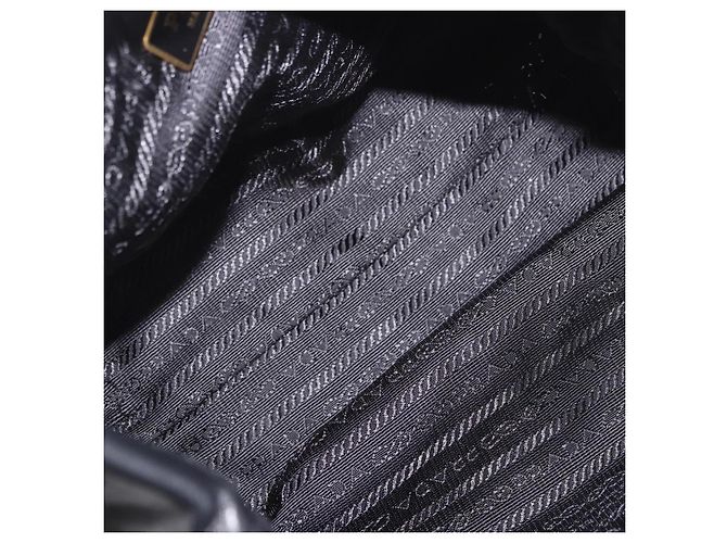 Borsa PRADA in pelle 2way Nera Oro Auth ka4866 Nero D'oro - vista 11