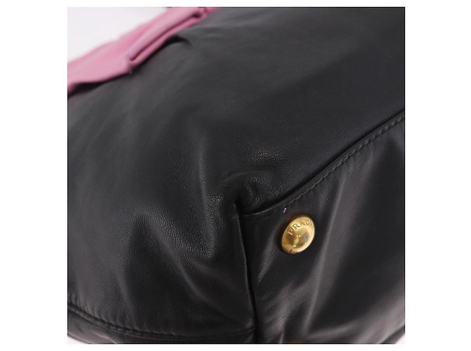 Borsa PRADA in pelle 2way Nera Oro Auth ka4866 Nero D'oro - vista 16