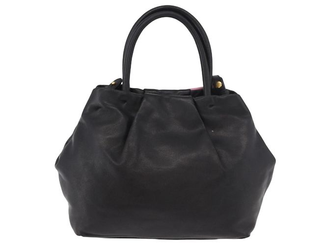 Borsa PRADA in pelle 2way Nera Oro Auth ka4866 Nero D'oro - vista 2